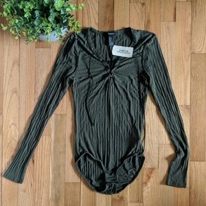 Forever 21 knit/bodysuit/olive green